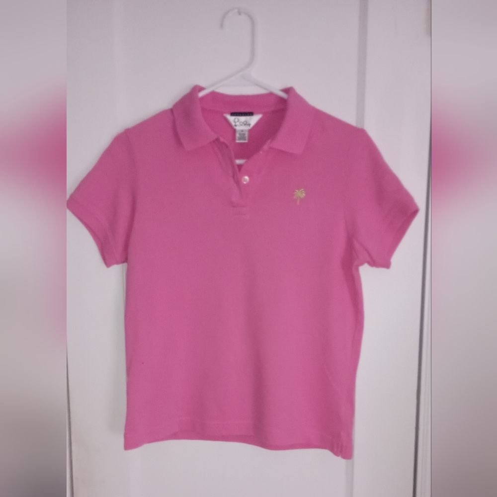 Lilly Pulitzer Island polo short sleeve, pink, size small